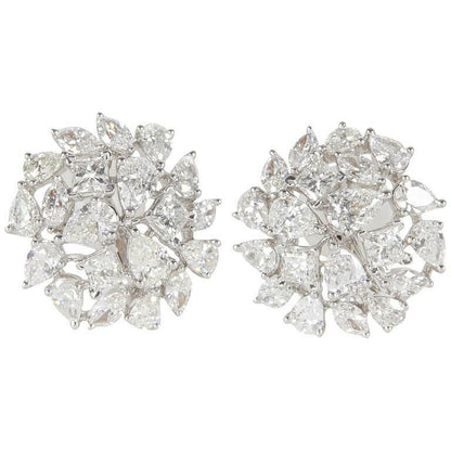 6.25 carats of F/G color VS clarity diamonds. This earring features pear, marque