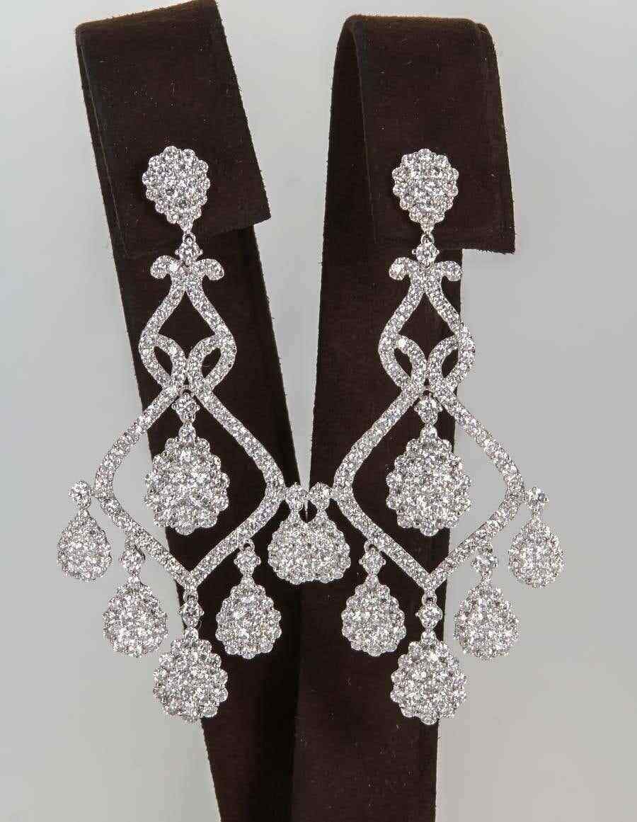 Diamond Gold Chandelier Earrings