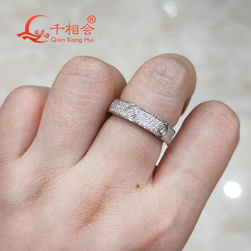 925 Silver Rings Hot Sale Classic Love Three Rows of Luxury Eternity Ring