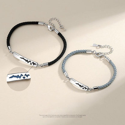 2 Pcs Alloy Couple Bracelets Bangles Adjustable Chain Wristband Temperature Chan