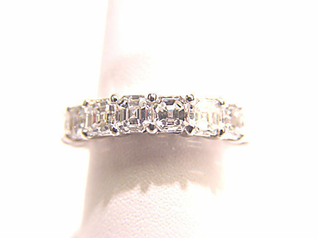 DIAMOND 18 ASSCHER SHAPE ETERNITY SET BAND COMMON PRONG SET DIAMOND BAND