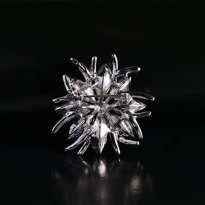Flower Brooches Pin for Women Brides Created Crystal Brooch Blue
