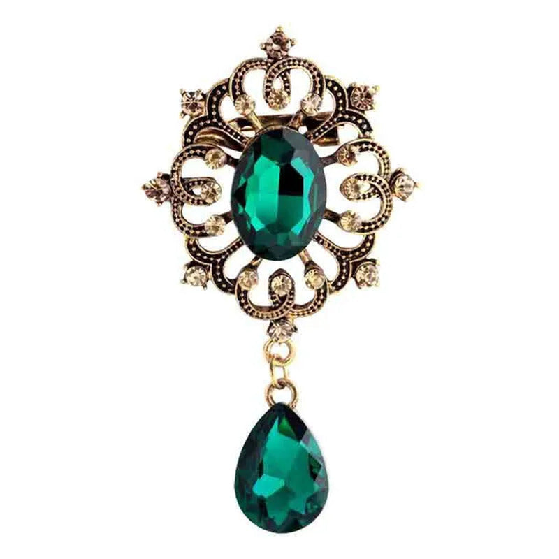 Diamond Studded Tassel Brooch Female Flower Brooch Diamond Studded Collar Brooch