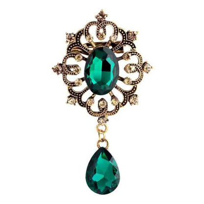Diamond Studded Tassel Brooch Female Flower Brooch Diamond Studded Collar Brooch