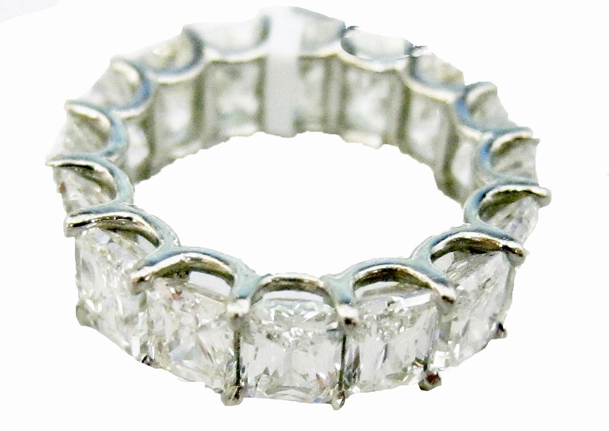 DIAMOND SIXTEEN RADIANT SHAPE DIAMOND ETERNITY BAND 78 POINTERS DIAMOND BAND