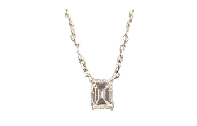 EMERALD CUT DIAMOND SOLITAIRE PENDANT 4 PRONG SET 1.00 CT DIAMOND PENDANT