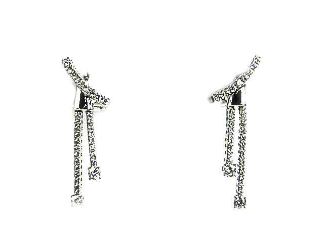 DIAMOND ROUND BR SHAPE DANGLE EARRING