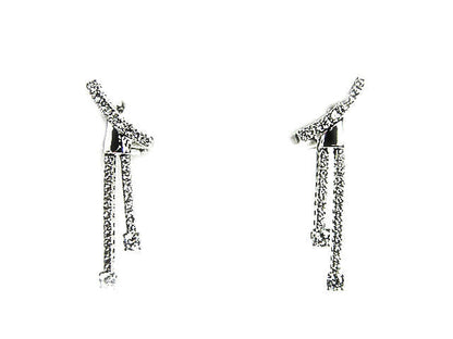 DIAMOND ROUND BR SHAPE DANGLE EARRING