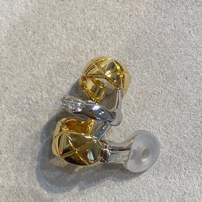 Diamond Check X Letter Asymmetrical Diamond Earrings
