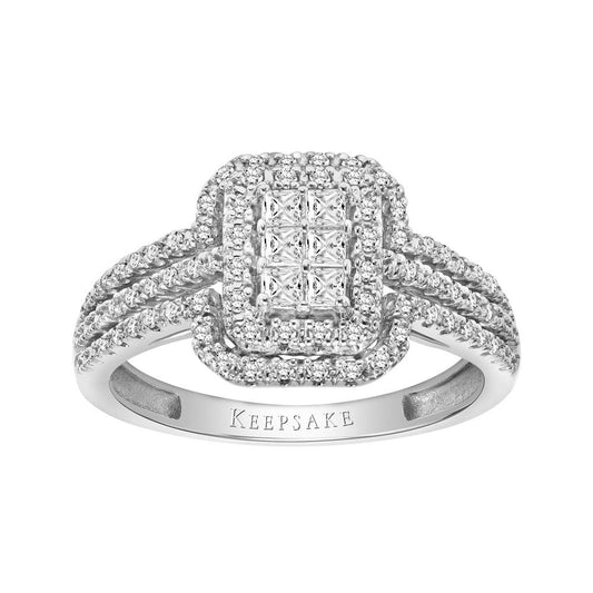 3/8Ctw 10KT White Gold Emerald-Shape Genuine Certified Diamond Limited Edition R