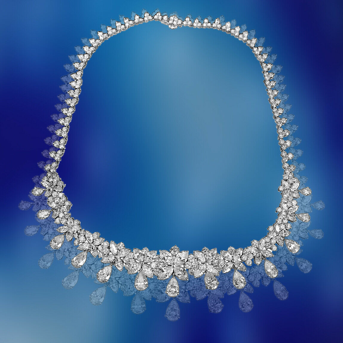 DIAMOND NECKLACE PEAR MARQUISE ROUND DIAMOND NECKLACE DIAMOND SET GRADUATE