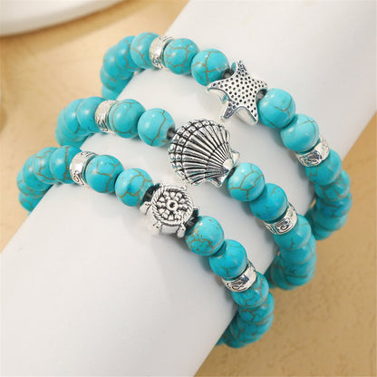 Red Bracelet for Protection Beaded Women'S Bracelet Set Boho Ethnic Vintage Turq