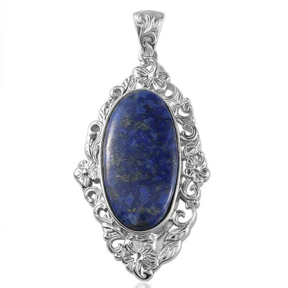 Shop LC Women Platinum Plated Lapis Lazuli Solitaire Pendant Gifts