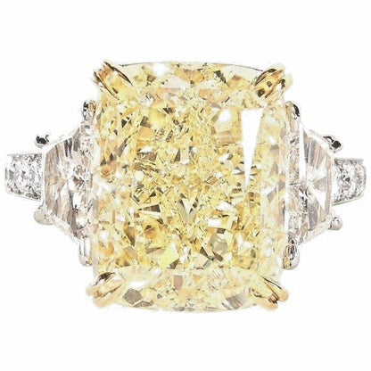 GIA certified Fancy Yellow 10.17 ct Fancy Diamond Ring 1.55 carat platinum 18 k
