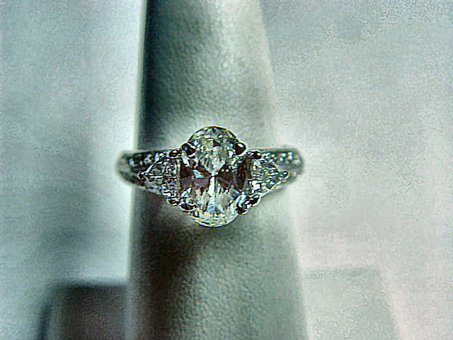 CERTIFIED DIAMOND OVAL SHAPE 8.42X5.70X3.81MM 2 TRILLION ROUND ENGAGEMENT RING
