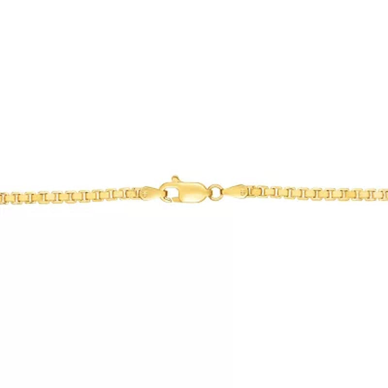 Hollow Box Link Necklace 24, 2.5Mm in 14K Yellow Gold