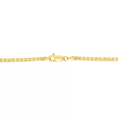 Hollow Box Link Necklace 24, 2.5Mm in 14K Yellow Gold