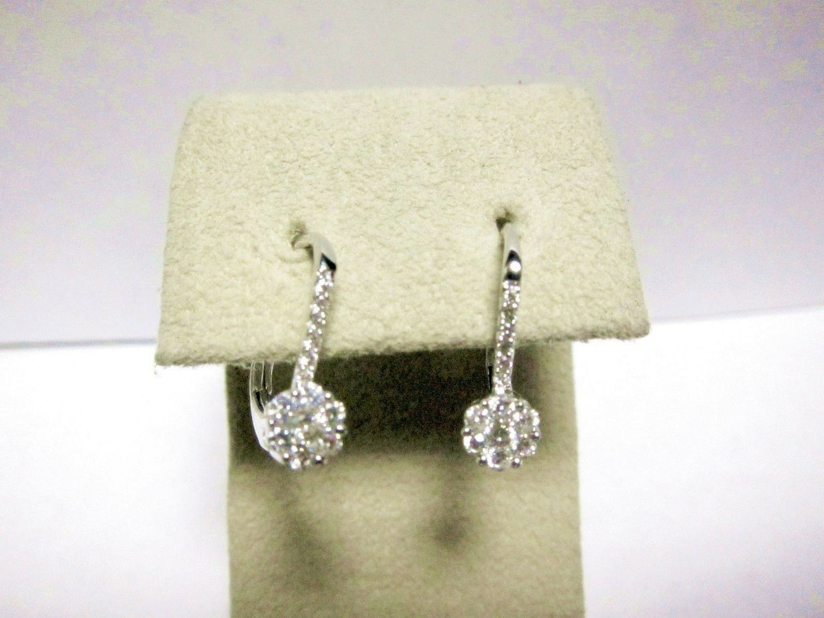 .58 CT ROUND DIAMOND EARRING SOLID PIECE GOLD EARRING HUGGIE STYLE