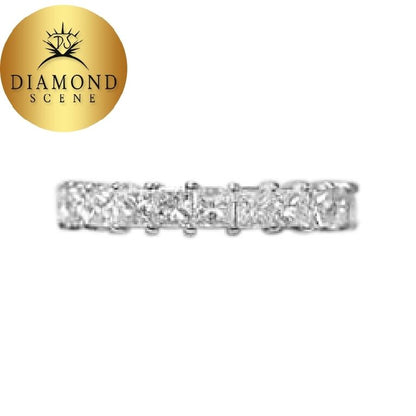 PRINCESS CUT DIAMOND ETERNITY BAND 19 STONES COMMON PRONG SET ANNIVERSARY BAND