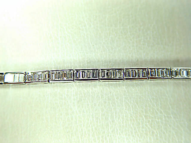 DIAMOND BAGUETTE SHAPE CHANNEL SET 1 ROW DIAMOND BRACELET TENNIS BRACELET