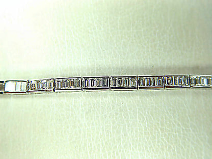 DIAMOND BAGUETTE SHAPE CHANNEL SET 1 ROW DIAMOND BRACELET TENNIS BRACELET