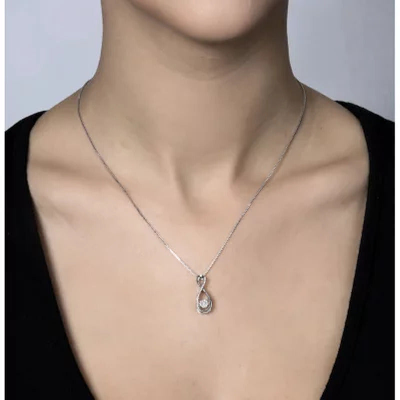 Sterling Silver Dancing Diamond Infinity Pendant