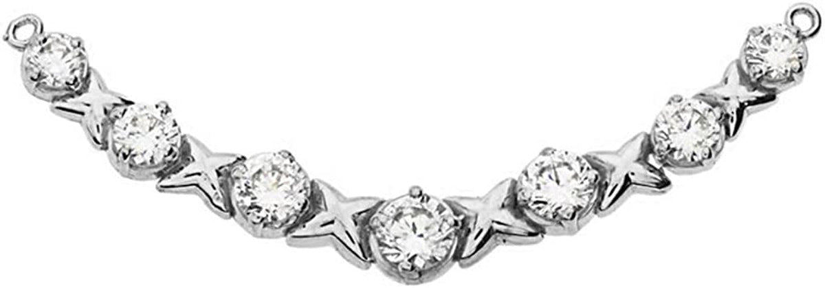 Dazzling 14K White Gold Diamond XOXO Pendant Necklace