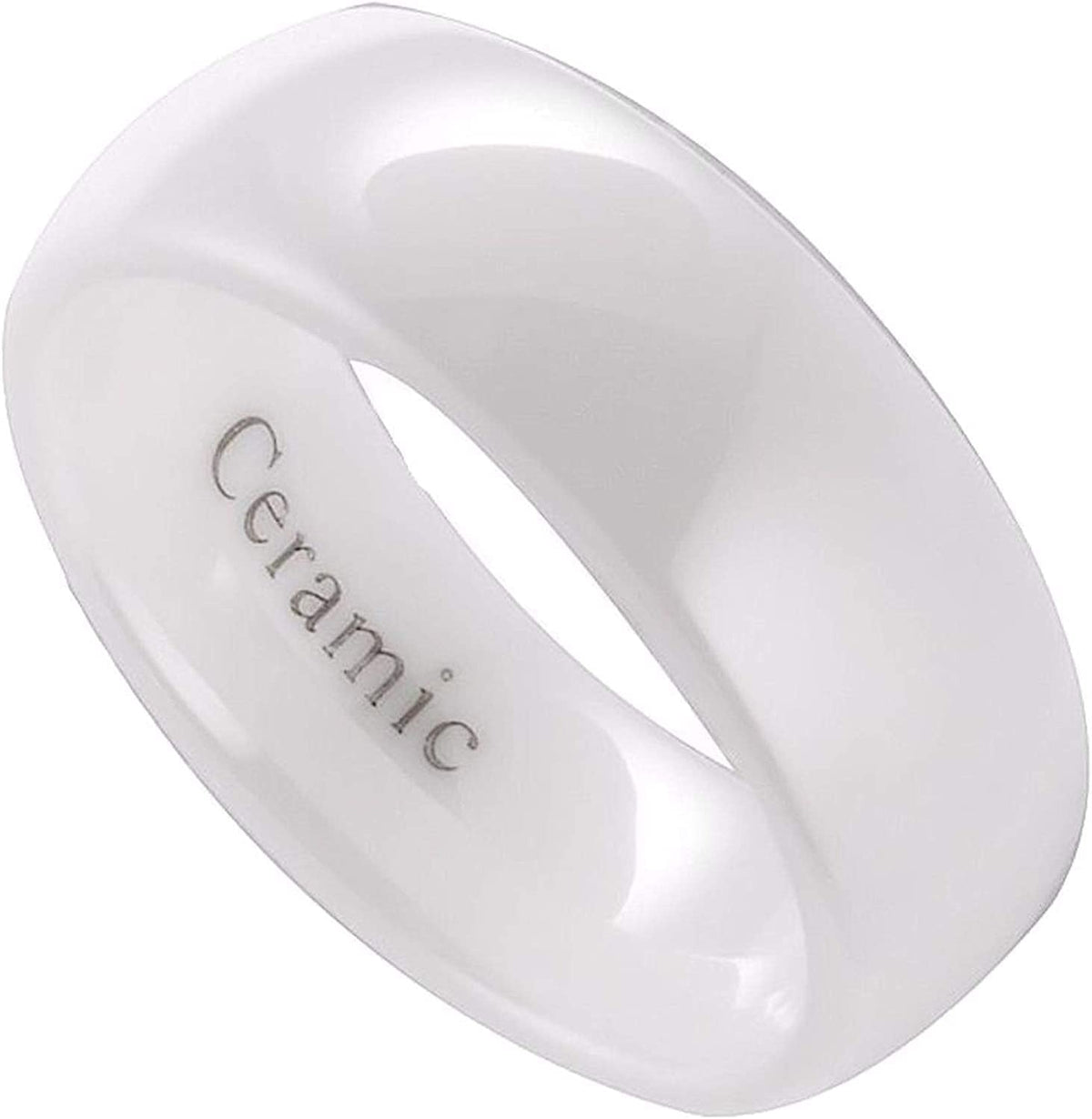 Ceramic Wedding Band Classic High Polished Ring Varying Colors and Widths to Cho