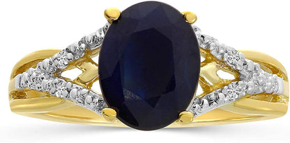 Sapphire and Diamond Ring in 14K Yellow Gold