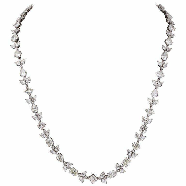 Diamond Necklace! 53.61 ct Multi Shape Long Diamond Necklace