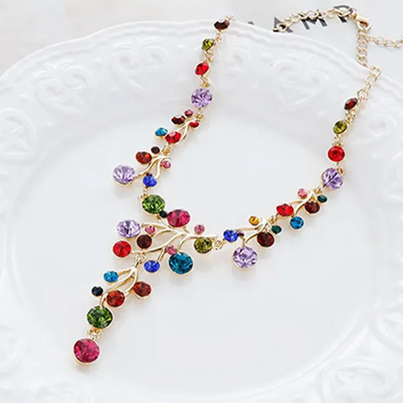 1Pc Colorful Diamond Temperament Diamond Accessories Y-Shaped Diamond Necklace C