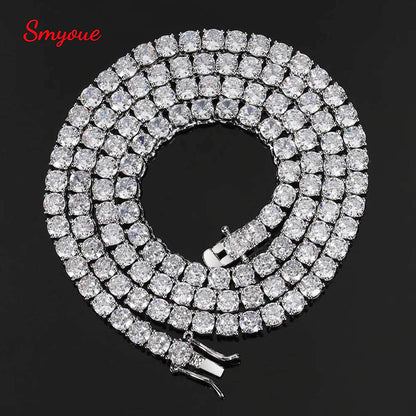 4Mm Moissanite Tennis Chain Necklace Sparkling Lab Diamond Necklace Fine Jewelry
