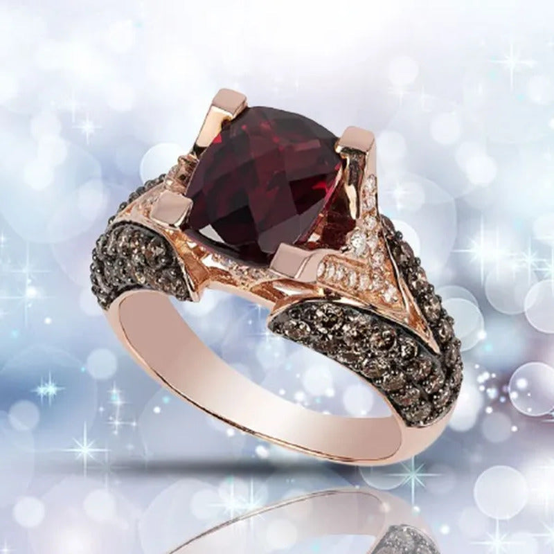 Retro Luxury Natural Red Stone Handmade Crown Ring Women'S Silver Colors Ring Pr