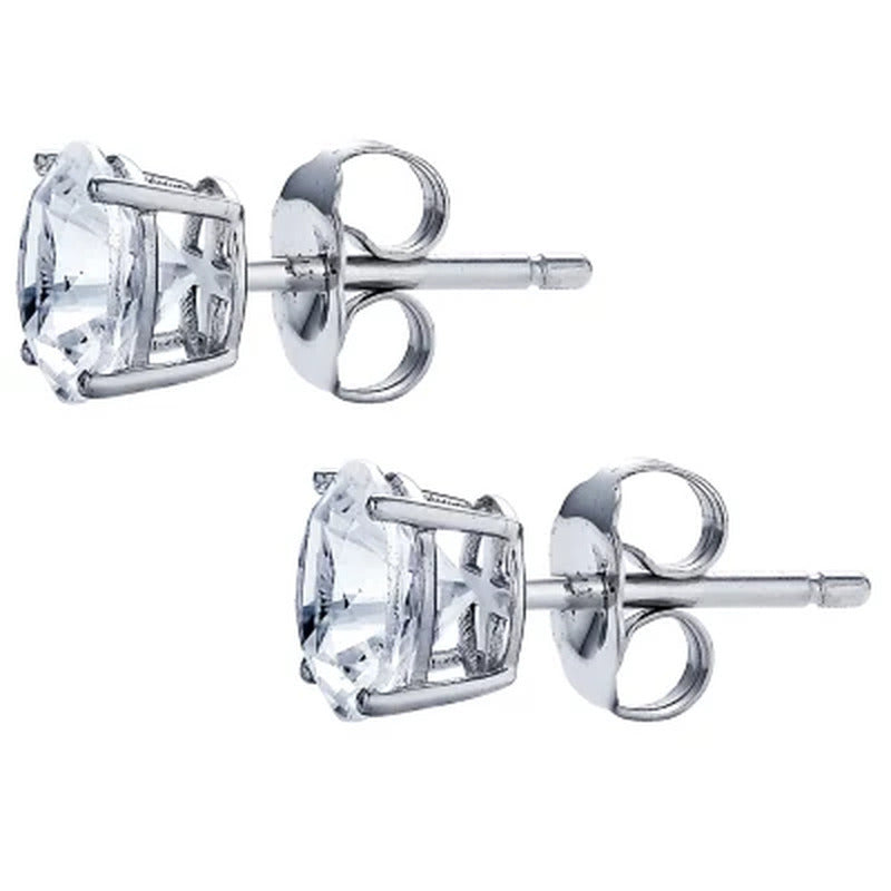 14K Gold Lab Created White Sapphire Pendant and Earring Set