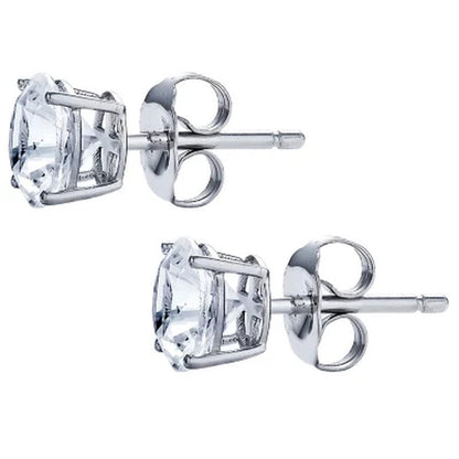 14K Gold Lab Created White Sapphire Pendant and Earring Set