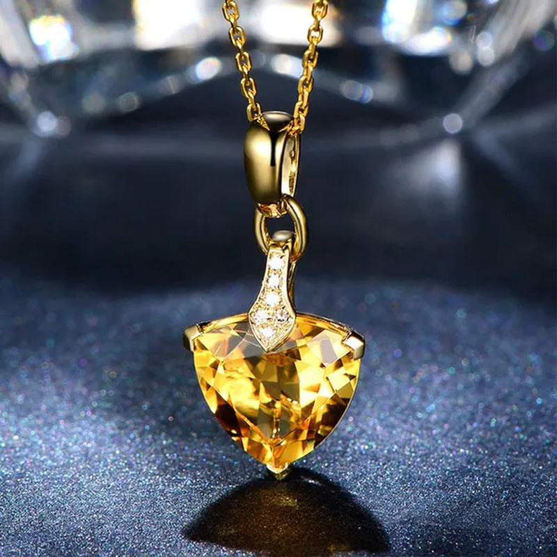 Women'S Fashion Decorative Jewelry Citrine Bracelet 18K Golden Diamond Ring Yell