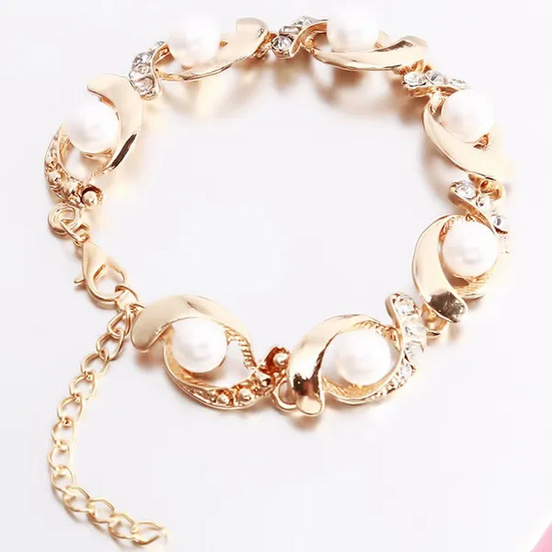 European and American Creative New Pearl Necklace Suit, Alloy Diamond Necklace E