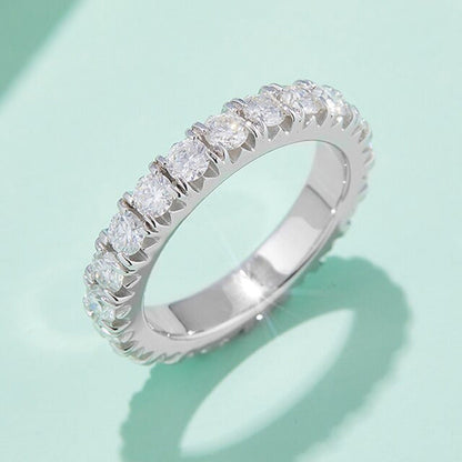 3MM 2-3Carat D Color Moissanite Wedding Band Rings for Women 925 Sterling Silver