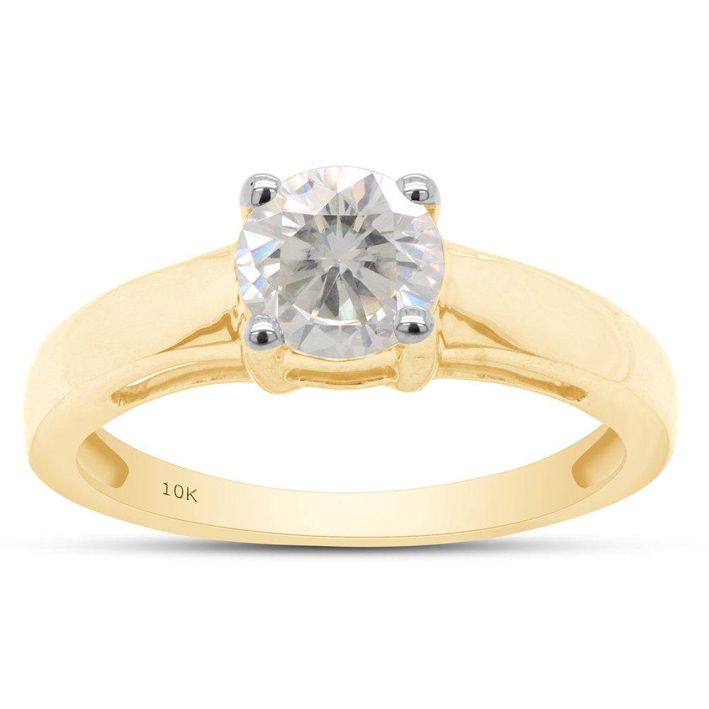 1 Carat 6.5MM round Cut Lab Created Moissanite Diamond Solitaire Engagement Ring