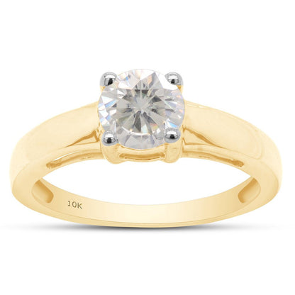 1 Carat 6.5MM round Cut Lab Created Moissanite Diamond Solitaire Engagement Ring