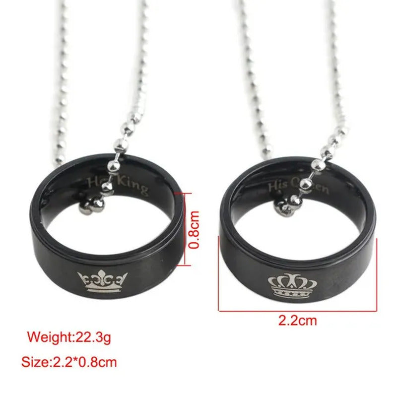 Jewelry Her King His Queen Crown Wedding Ring Necklace Fashion Pendant for Men a
