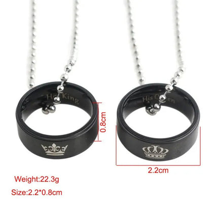 Jewelry Her King His Queen Crown Wedding Ring Necklace Fashion Pendant for Men a