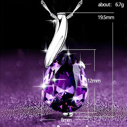 4 Styles High Quality New Arriving Women Charm Crystal Amethyst Diamond Pendant