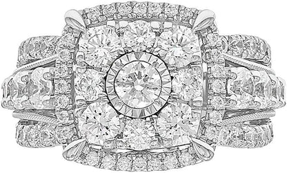3.00 Ct. Diamond Ring for Women in 10Kt White Gold with round Diamond