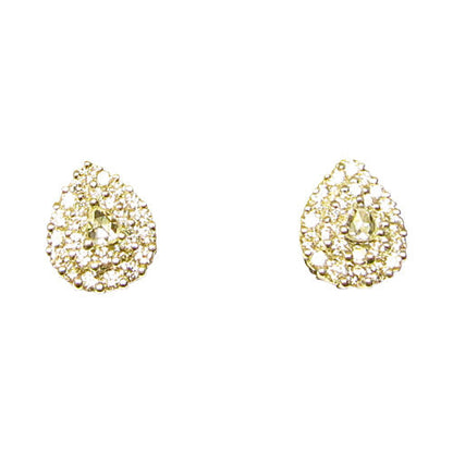 DIAMOND EARRING TWO PEAR SHAPE ROSE SHAPE DIAMOND ROUND