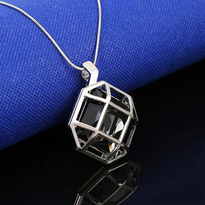 Square Diamond White Simple Fashion Square Openwork Sweater Chain