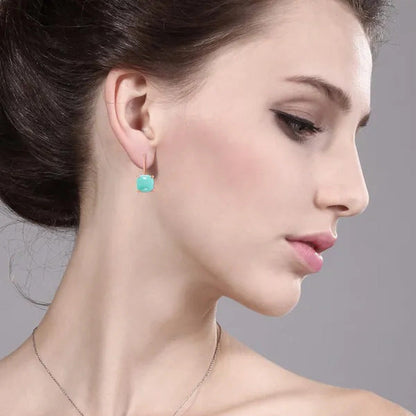 Gem Stone King 925 Silver Rose Gold Plated Sleeping Beauty Turquoise Dangle Earr