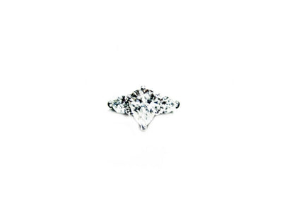 CERTIFIED DIAMOND PEAR SHAPE CENTER SIDE PEAR SHAPE SET ENGAGEMENT RING DIAMOND