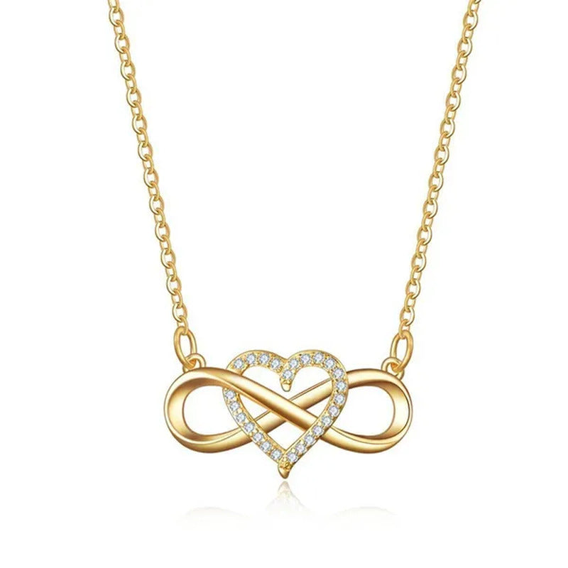 2021 New Fashion Creative Plated Love Necklace Lucky 8 Heart Pendant Necklace Pl