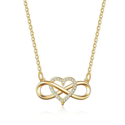 2021 New Fashion Creative Plated Love Necklace Lucky 8 Heart Pendant Necklace Pl